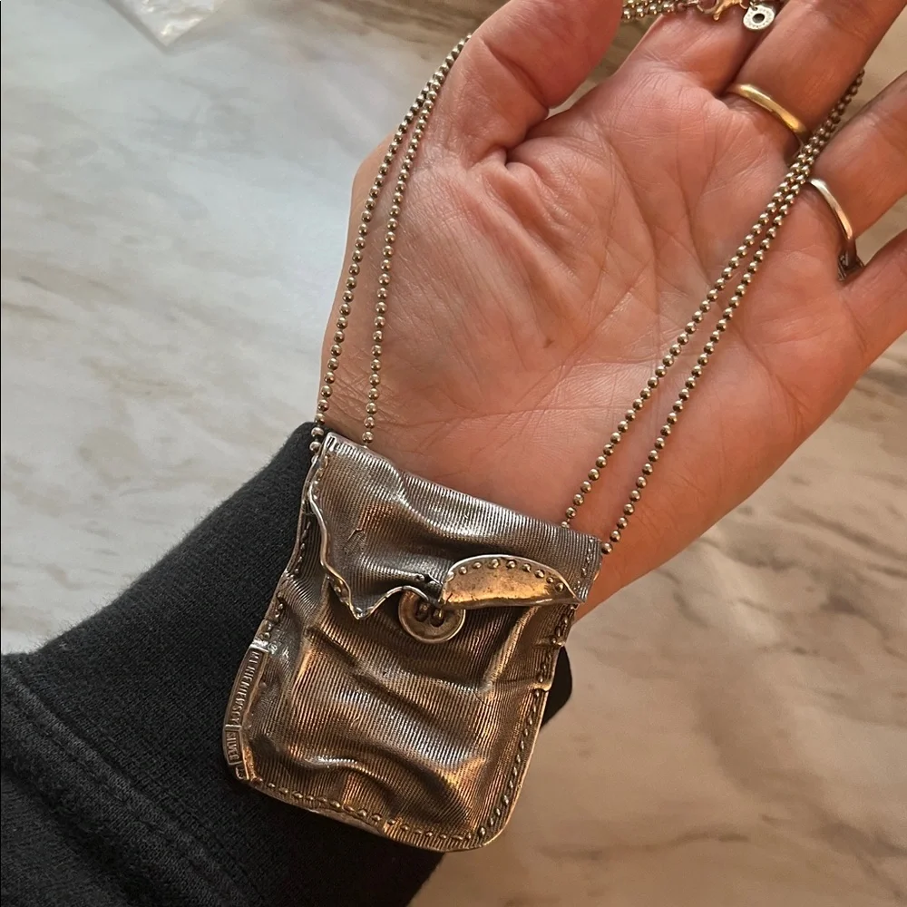 MAREK + LUCYNA NIENIEWSCY sterling silver coin purse pendant brooch - Picture 10 of 16